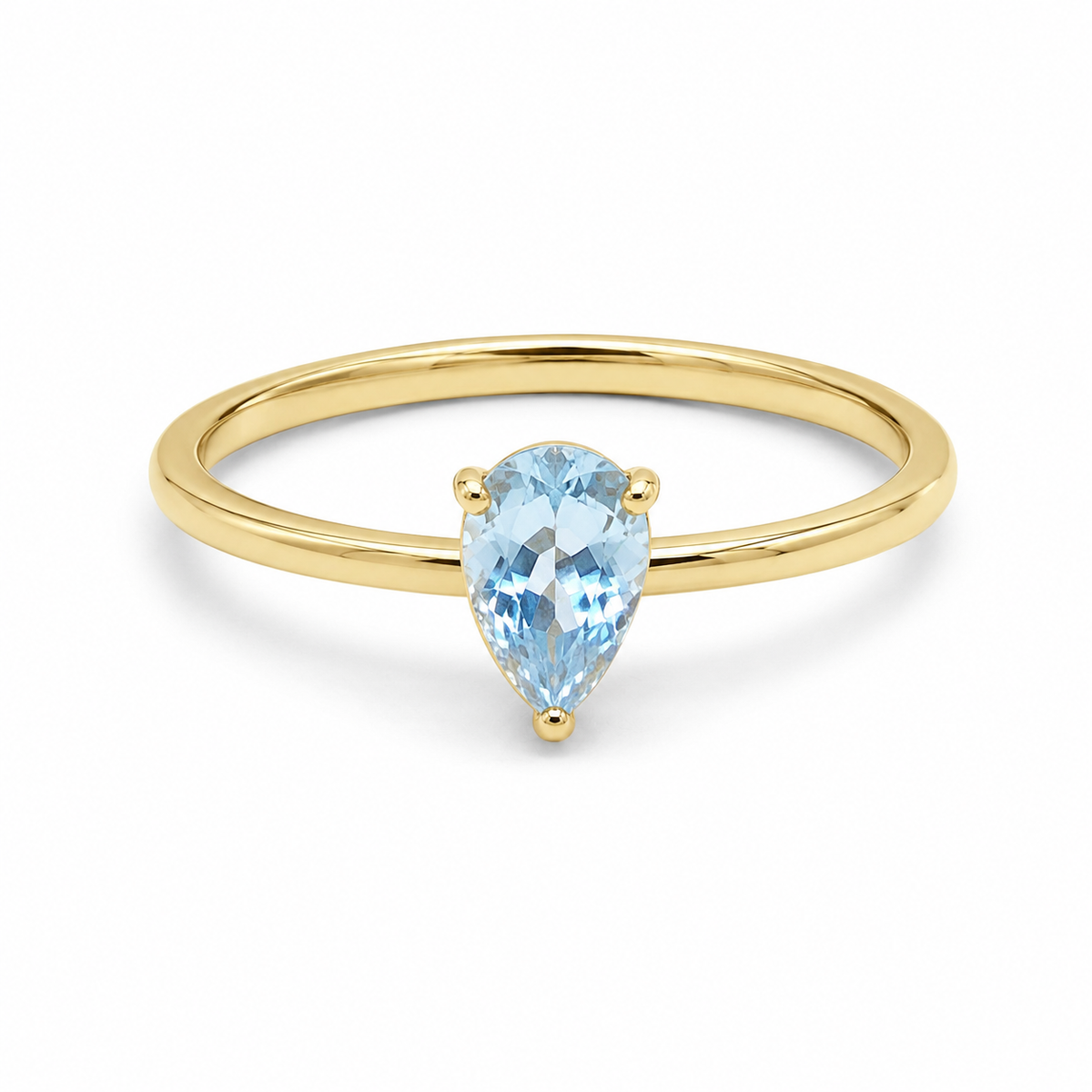 Anillo de oro 14k diseño de gota azul Mod 5468
