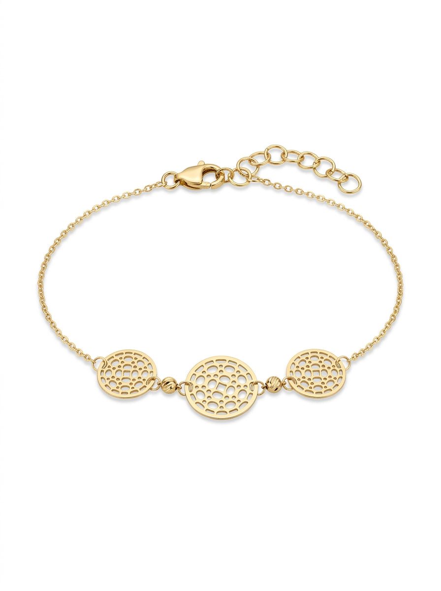 Pulsera de oro14k diseño tipo filigranas Mod 5497 - 18 cm