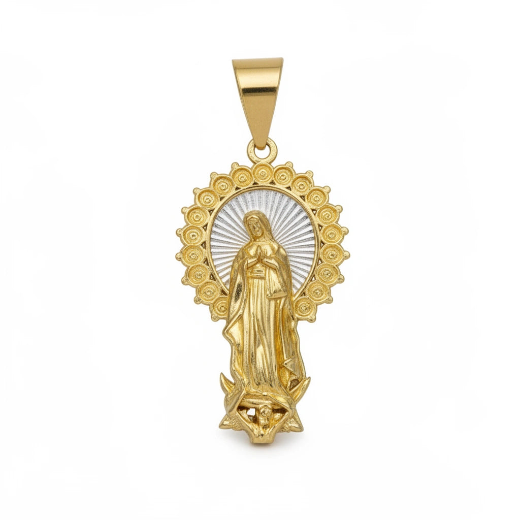 Dije de la virgen de Guadalupe de oro 14k 3 cm