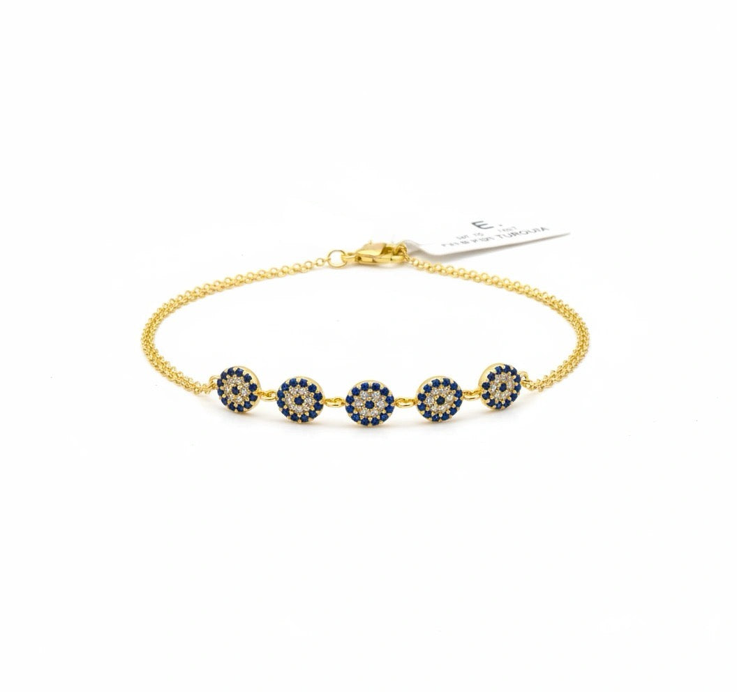 Pulsera de flores de oro 14k