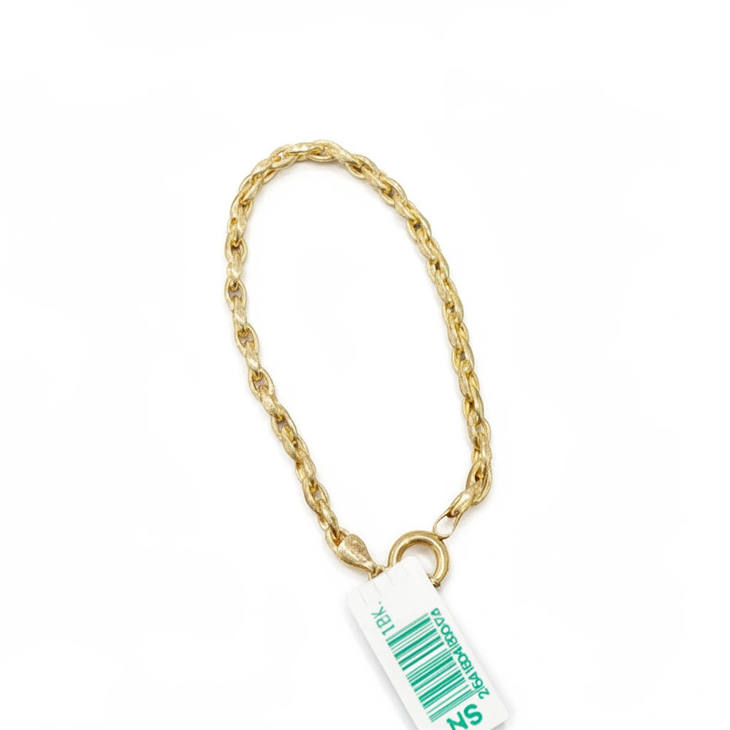 Pulsera 10K Oro Amarillo Tejido Entrelazado - 18 cm