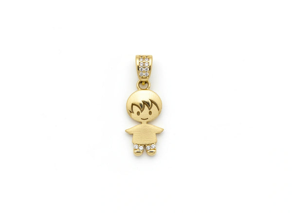 Dije Niño en Oro 14k con circonias