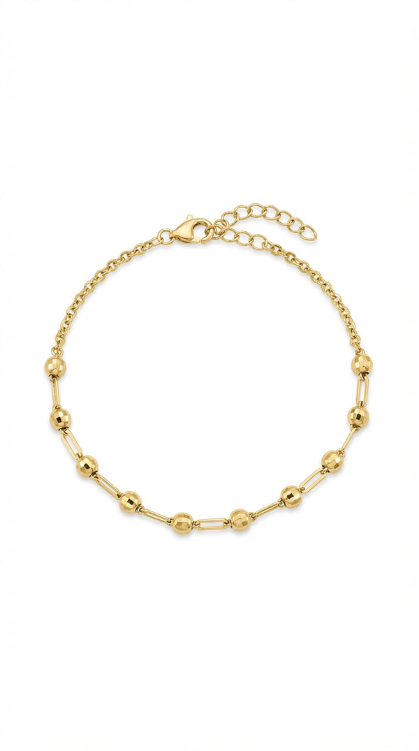 Pulsera de oro 14k diseño de tejido doble Mod. LM5087 - 18 cm