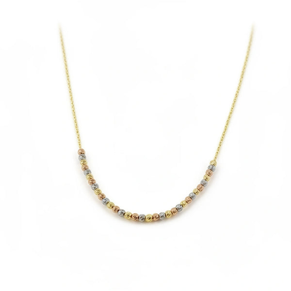 Gargantilla de oro 14k modelo de bolitas Mod 5637 - 45 cm