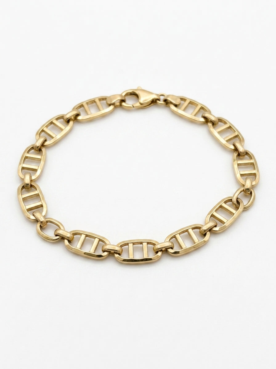 Pulsera de oro 14k tipo diseñador mod 5574 - 18 cm