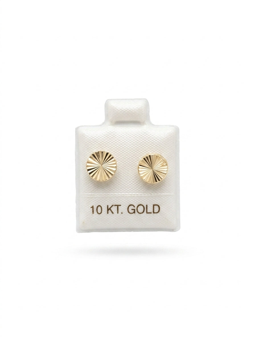 Broquel de oro 10k diseño luneta grande diamantada(de bolitas) LM5208