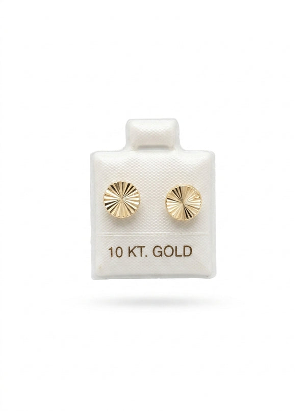 Broquel de oro 10k diseño luneta grande diamantada(de bolitas) LM5208