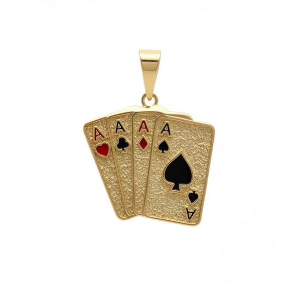 Dije de 4 ases oro 10k 2.5 cm