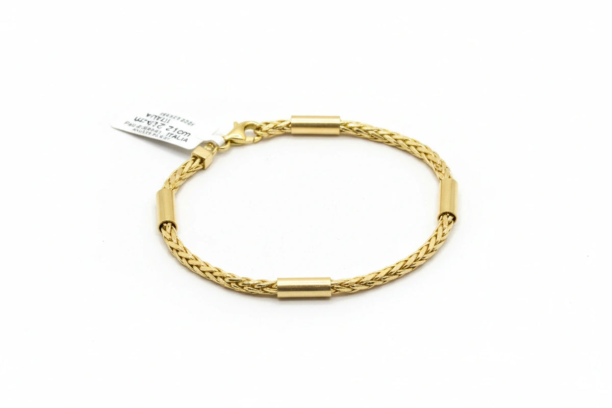 Pulso de espiga especial de oro 14k