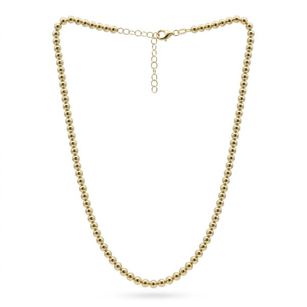 Gargantilla de oro 14k diseño de bolitas huecas Mod 5650 - 45 cm