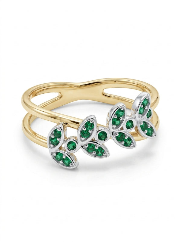 Anillo de oro 14k diseño de guirnaldas bicolor mod 5585