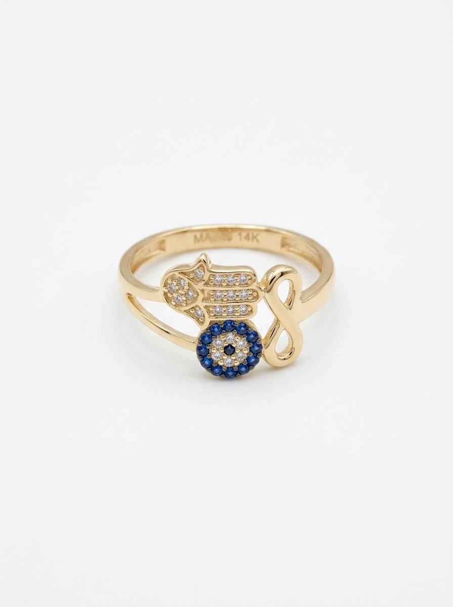 Anillo de oro 14k diseño místico Mod 5864