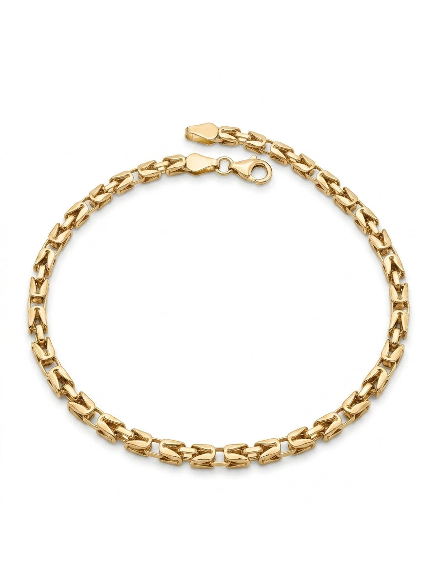 Pulsera de oro amarillo 14k tejido especial mod 5511 18 cm