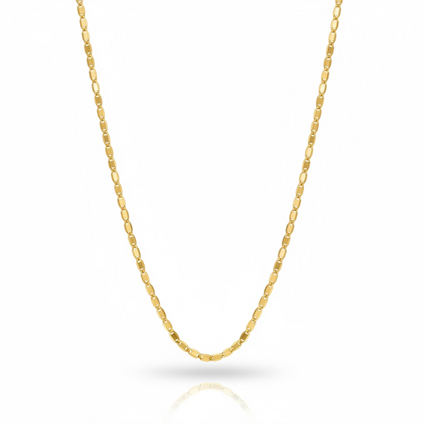 Cadena de oro Amarillo tejido tipo navaja 14k - 1 mm