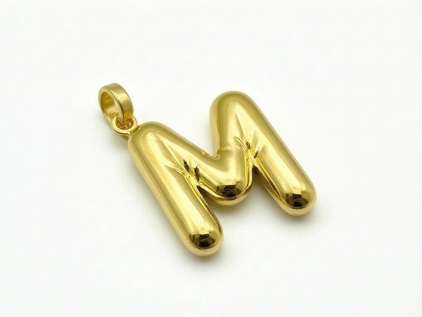 Dije de oro 14k de inicial M inflada Mod LM5126 - 3.5 cm