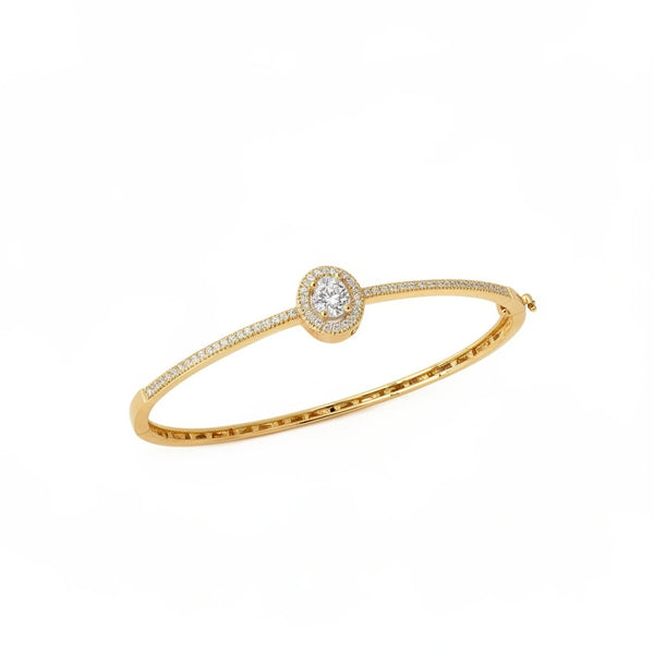 Brazalete de oro 14k con circonias - 17 cm