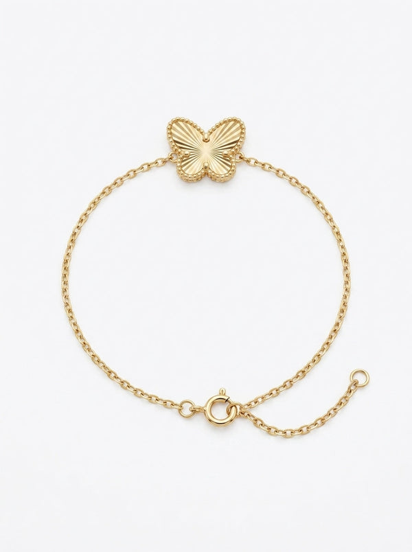 Pulsera de oro 14k diseño de mariposa 5599- 18 cm