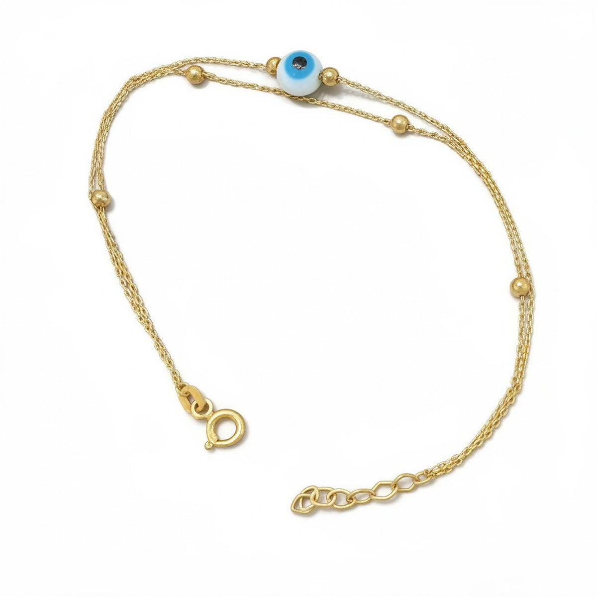 Pulsera de oro 14k de ojo turco Mod. TR1418 -18 cm