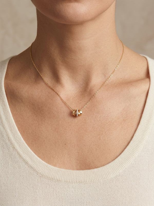 Gargantilla de oro 14k diseño lazo dorado con circonias mod 5596 - 45 cm