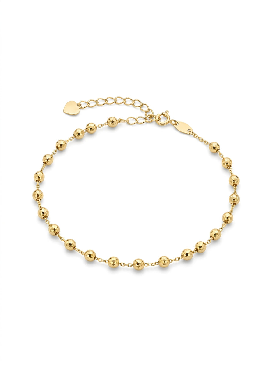 Pulsera de oro 14k diseño de bolitas Mod LM541 - 18 cm