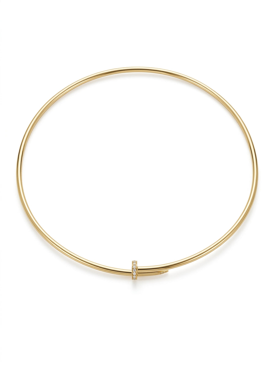 Gargantilla de oro 10k tipo de diseñador hueca Mod 5565 40 cm