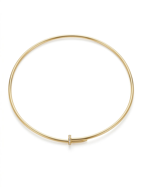 Gargantilla de oro 10k tipo de diseñador hueca Mod 5565 40 cm