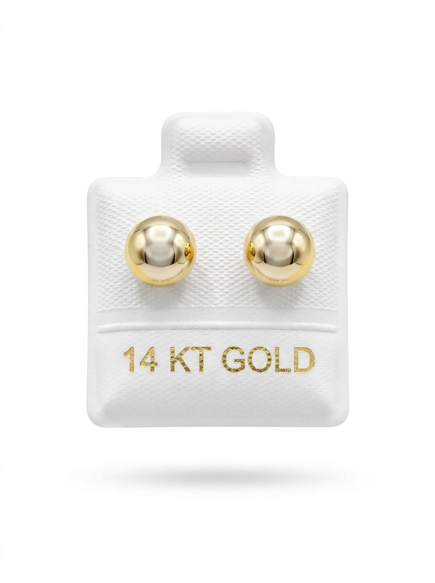 Broquel de oro 14k diseño de bolitas grandes Mod LM5260 (de bolitas)