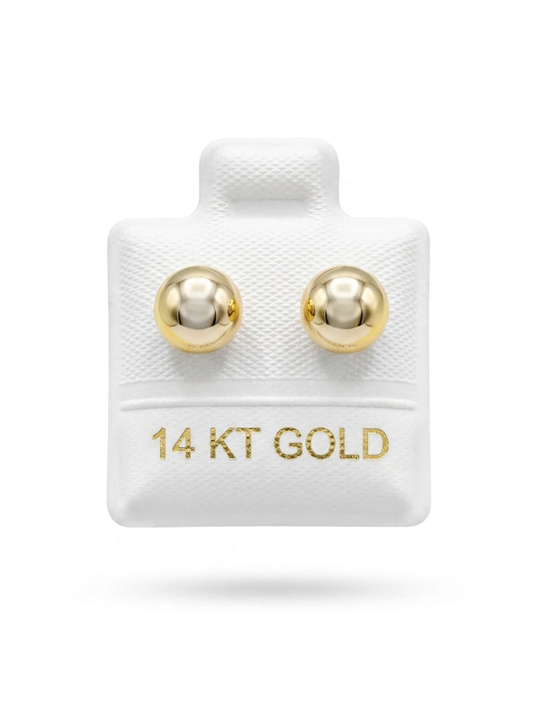 Broquel de oro 14k diseño de bolitas grandes Mod LM5260 (de bolitas)