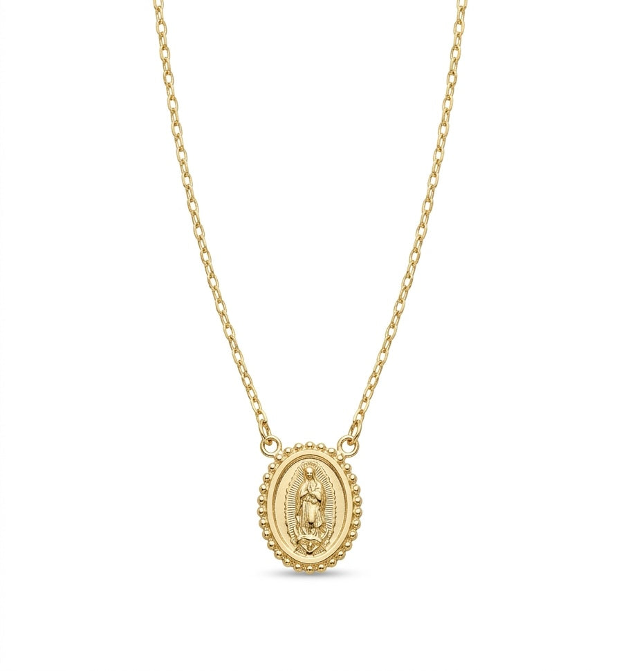 Gargantilla de oro 14k diseño de la virgen Mod LM5131 - 45 cm