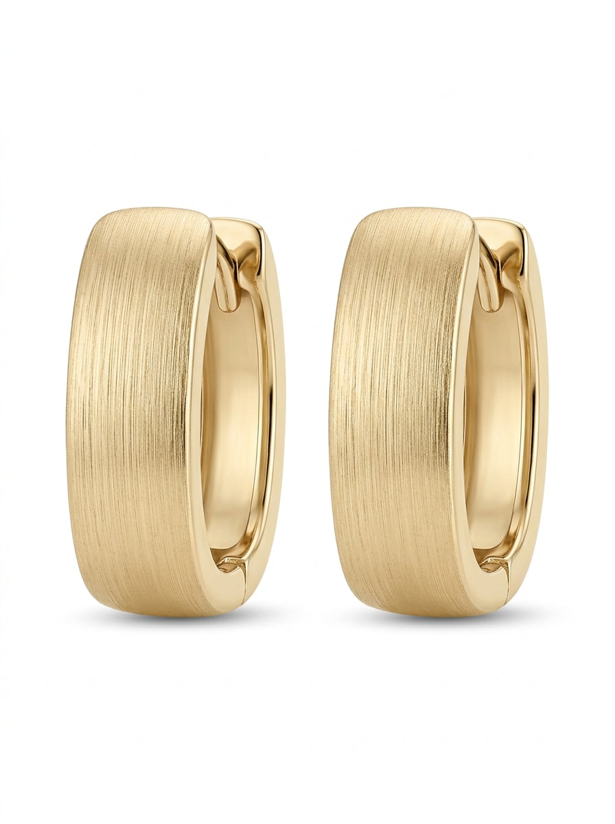 Huggies de oro 14k diseño satinado 5617