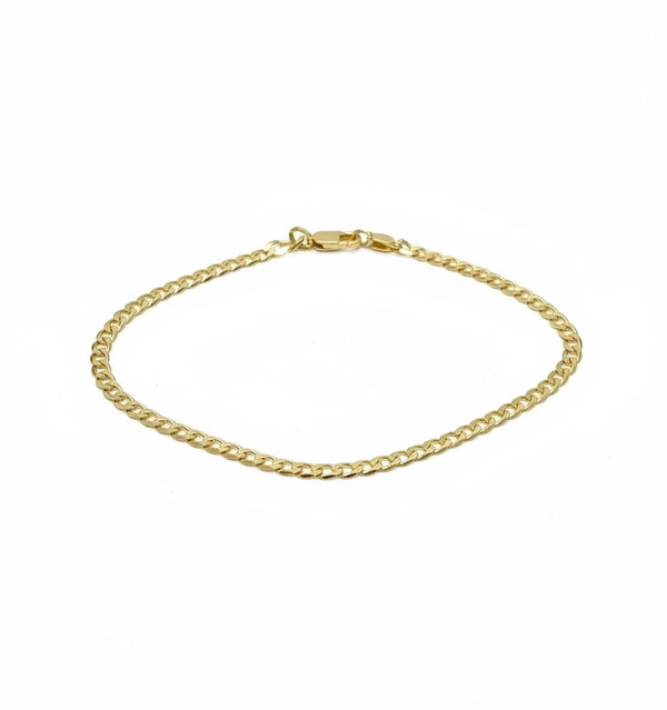 Pulsera barbada de oro 10k medida para dama Mod. 3030