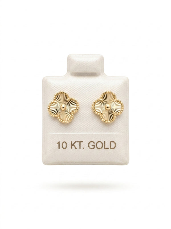 Broquel de oro 10k delgado tipo diseñador (de bolitas) Mod 5644