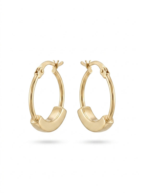 Huggies de oro 14k diseño liso de arillo Mod LM5396 - 2 cm