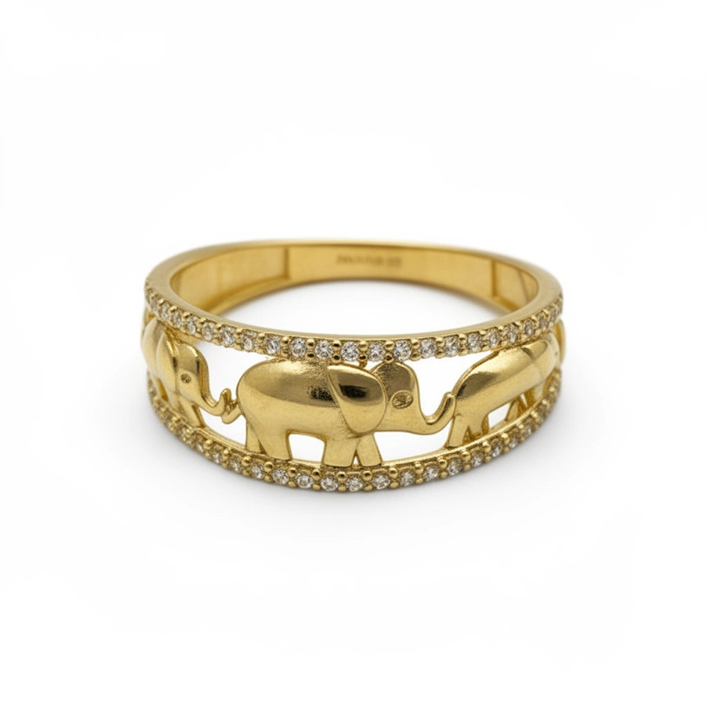 Anillo de elefantes de oro 10k