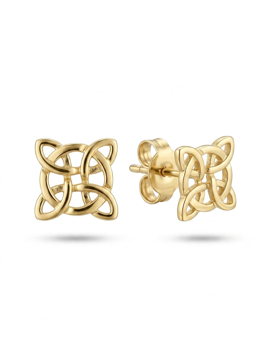 Aretes de oro 14k diseño de nudo de bruja minis Mod LM5307