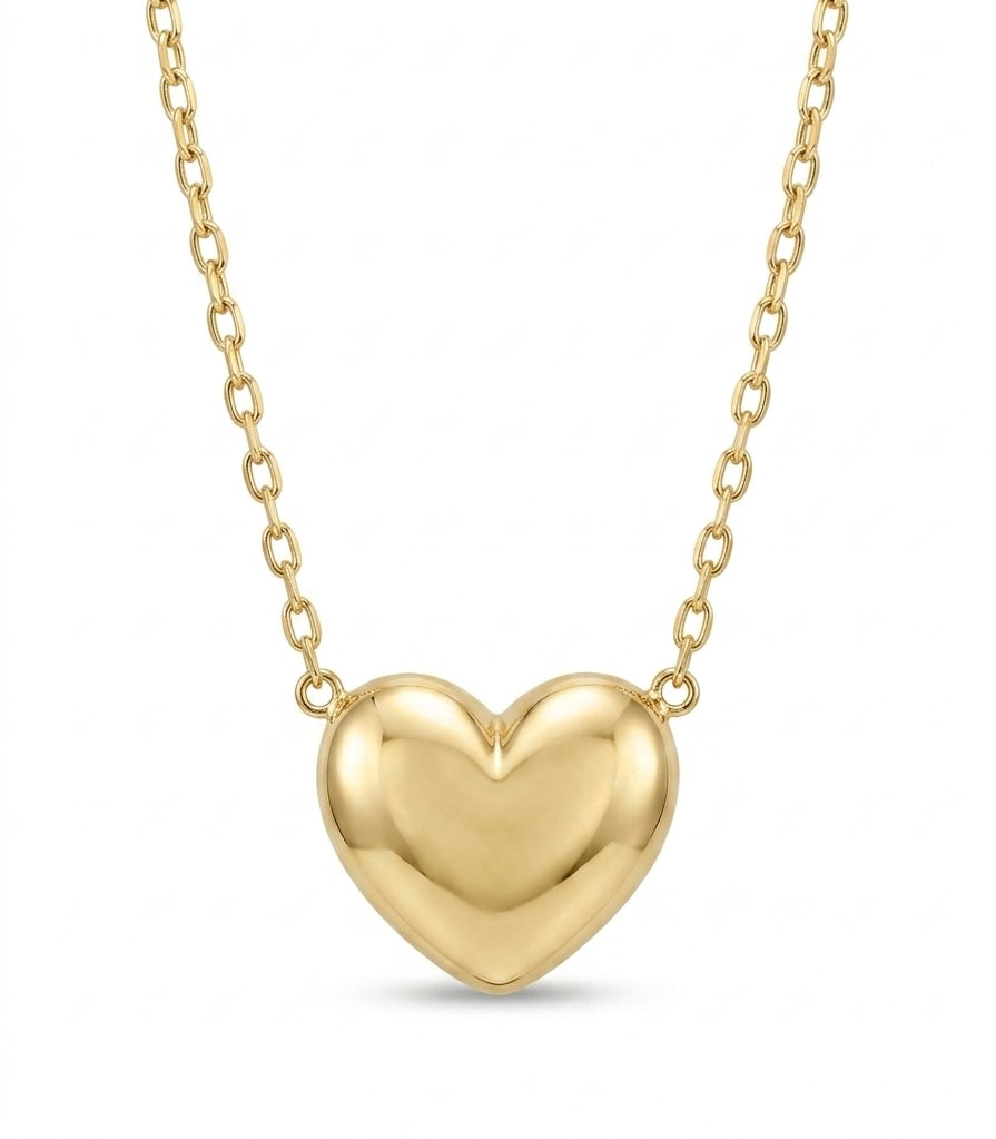 Gargantilla de oro 14k diseño de corazón inflado Mod LM5321 - 45 cm