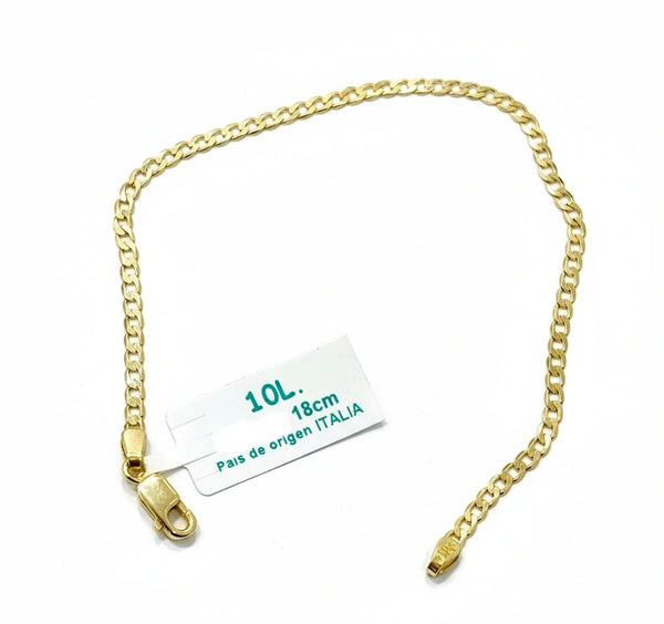 Pulsera barbada de oro 10k medida para dama Mod. 2020