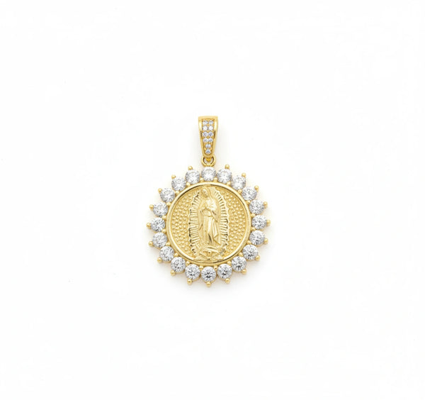 Dije Virgen de Guadalupe en Oro 14k con circonias