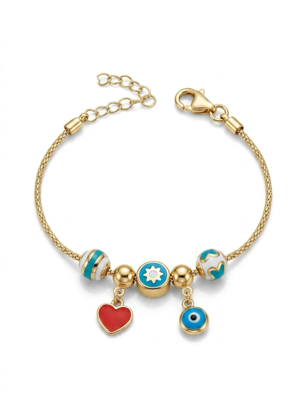 Pulsera de oro 14k tipo diseñador Mod 5625 - 14cm con ajustador