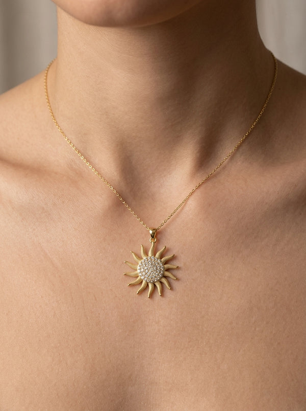 Gargantilla de oro 14k diseño de sol Mod LM5362 45 cm