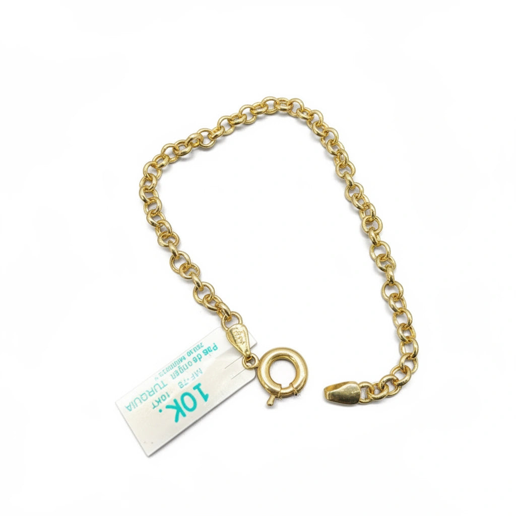 Pulsera de oro 10k tejido eslabón Mod. Y00033 - 18 cm