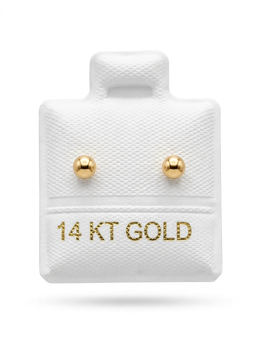 Broquel de oro 14k diseño de bolitas Mod LM5258 (de bolitas)