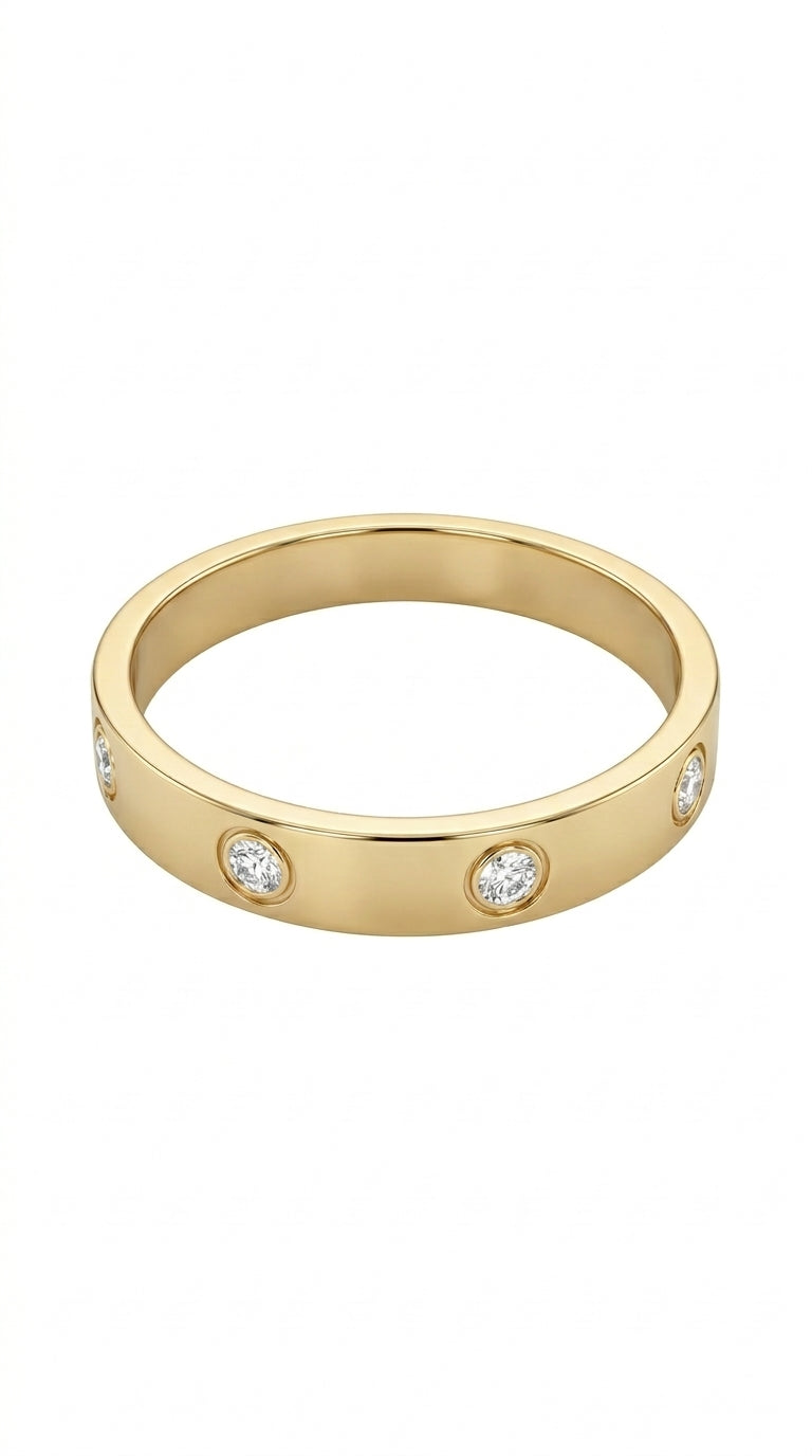 Anillo tipo diseñador hueco de oro 14k mod 5048