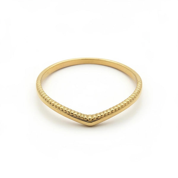 Anillo Chevron Texturizado en Oro 14K Mod.5037