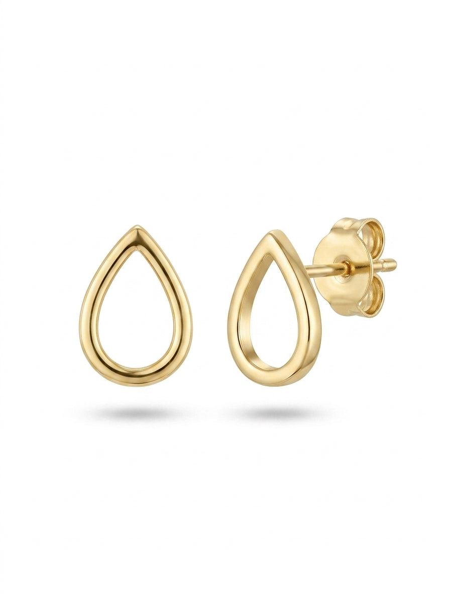 Aretes de oro 14k diseño silueta de gota Mod LM5309