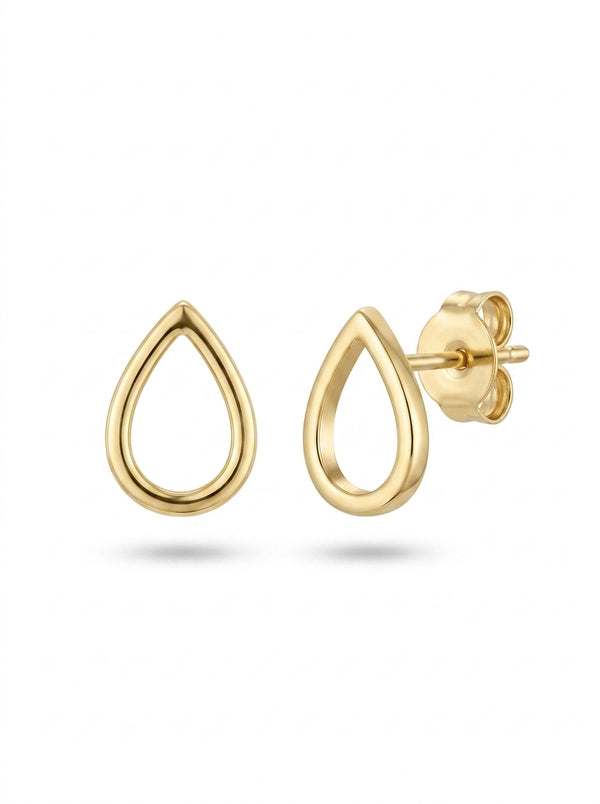 Aretes de oro 14k diseño silueta de gota Mod LM5309