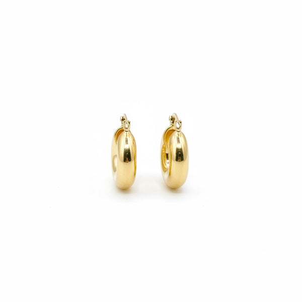 Arracadas tubulares lisas de oro 14k Mod 422033