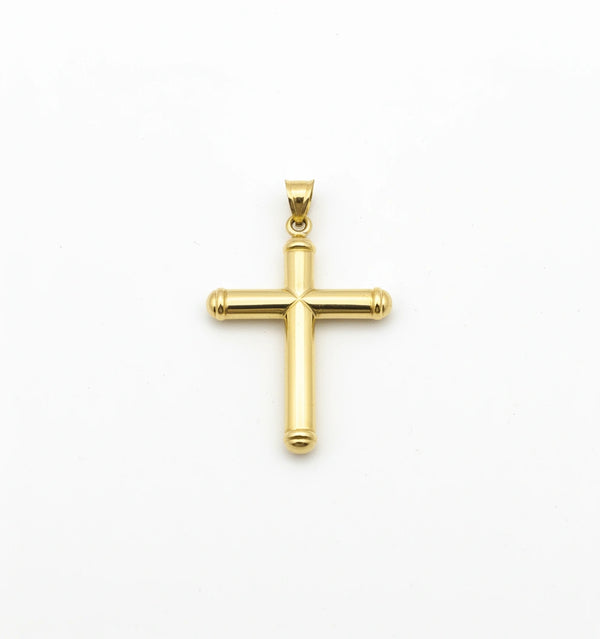 Cruz clásica tubular 10k Oro Amarillo Mod. 3515
