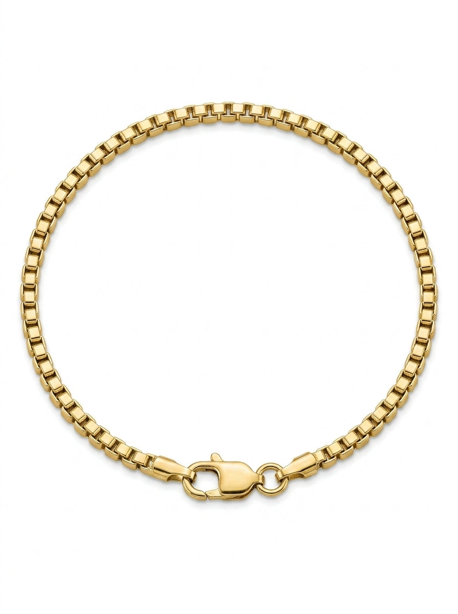 Pulsera de oro 14k diseño de cubo mod LM5151 - 18 cm