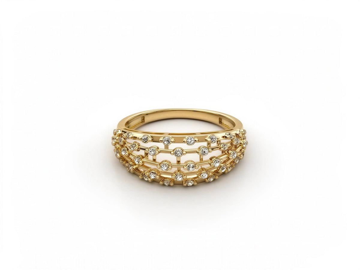 Anillo de oro 14k con circonias Mod LM5105